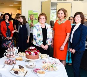 Morning tea with Dr Mary English at Mary Potter Hospice. Photo by Mark Coote.