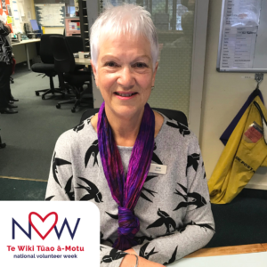 Volunteer Receptionist Jane loves to greet people with a smile when they visit the Mary Potter Hospice.