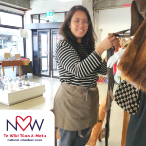 Op shop lover Kossoma enjoys volunteering at Mary Potter Hospice's Cuba Street store.