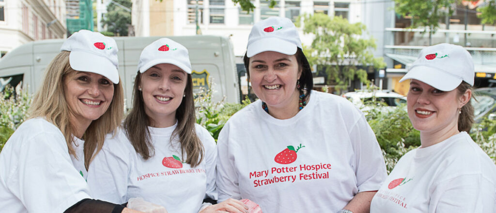 Corporate supporters at work during the Mary Potter Hospice Strawberry Festival