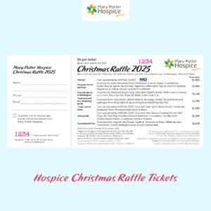 Booklet of five Hospice Christmas Raffle tickets