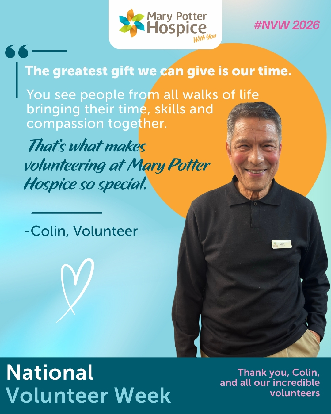Colin, Mary Potter Hospice volunteer