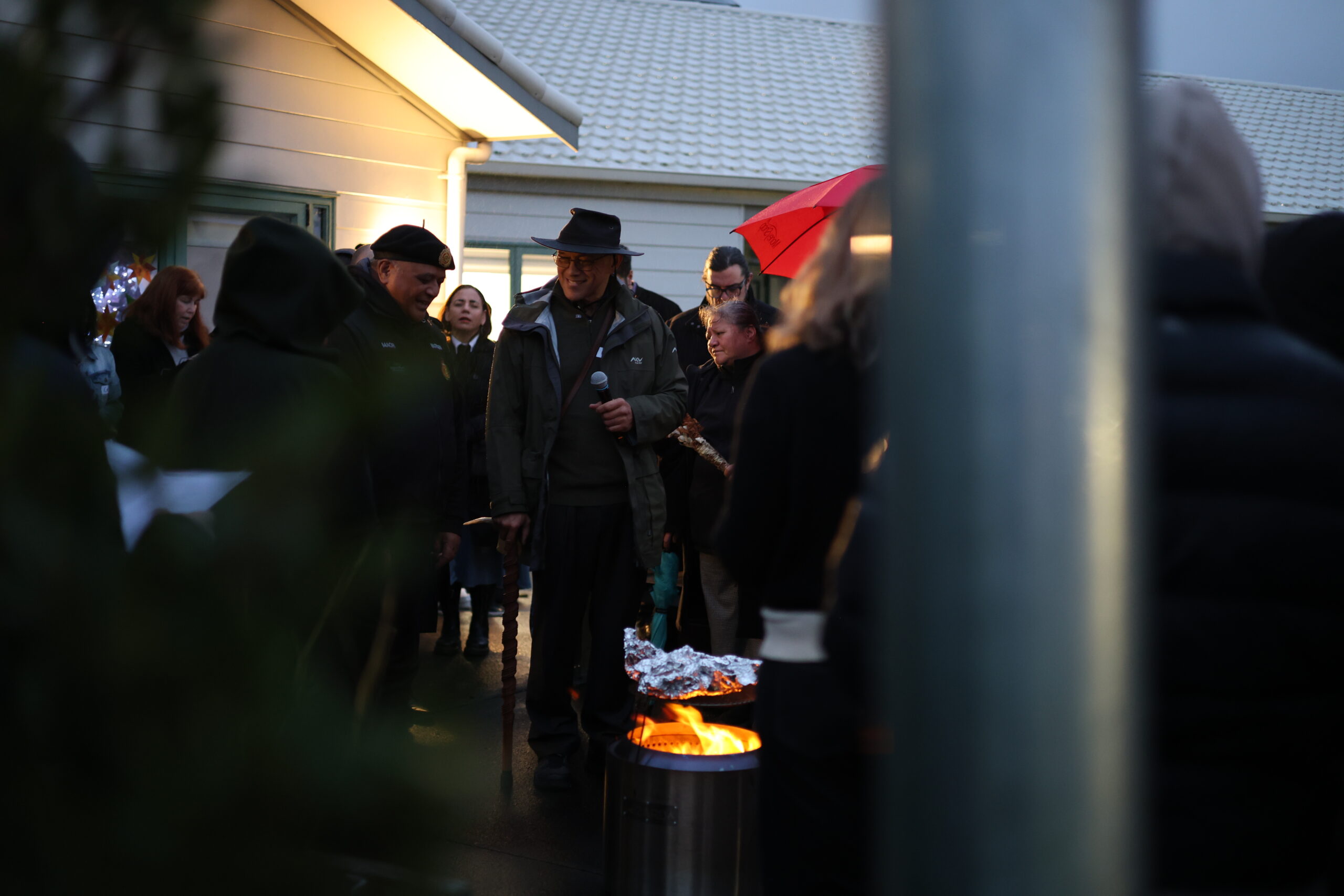 Participants reflecting together as dawn broke during the Matariki Hautapu.